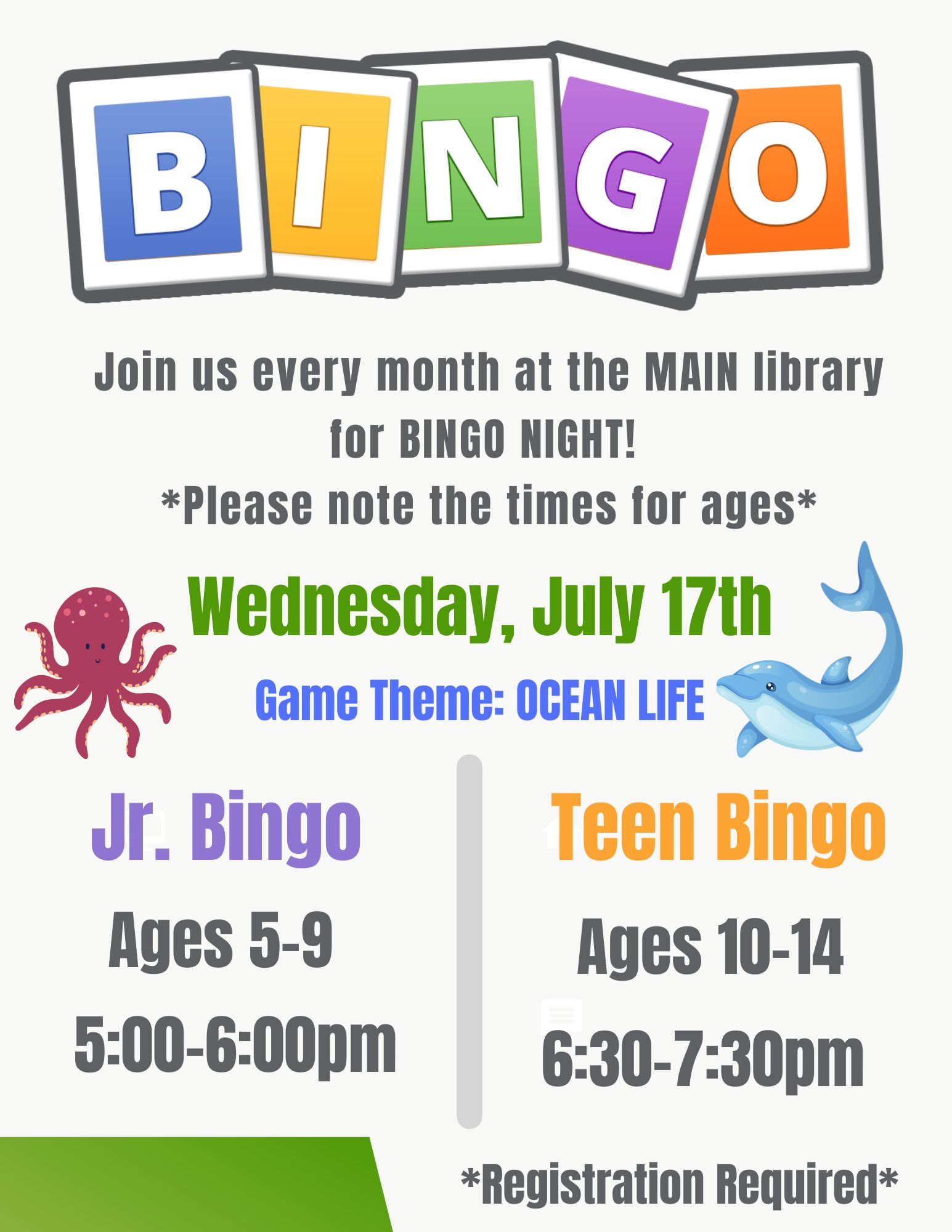 Jr. Bingo Night