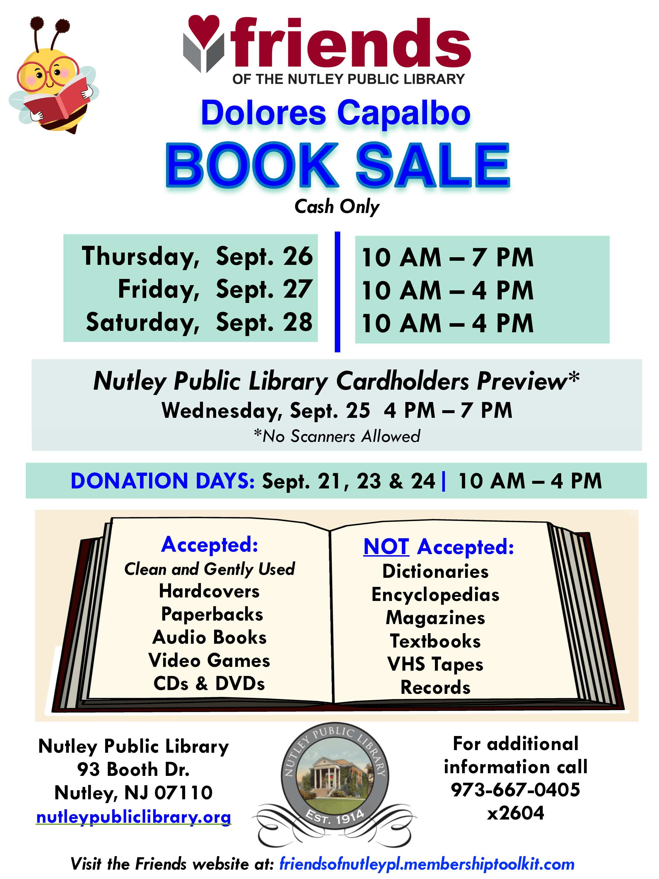 Book Sale - Friends of the Nutley Public Library: Member Preview Day