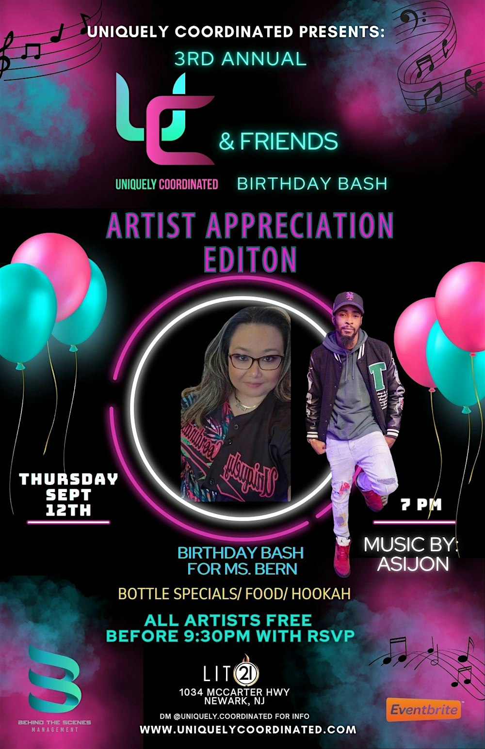 3rd Annual UC & Friends BDay Bash for Ms. Bern Artist Appreciation Edition