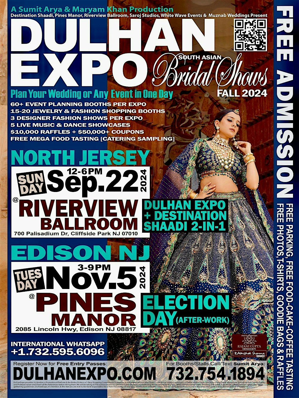 DulhanExpo Sept.22 (Sun.12-6pm) @ Riverview Ballroom, Cliffside Park, NJ