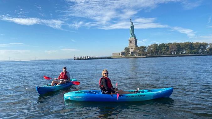 Kayak Adventure Tour on the Hudson River to Statue of Liberty and Ellis Island.