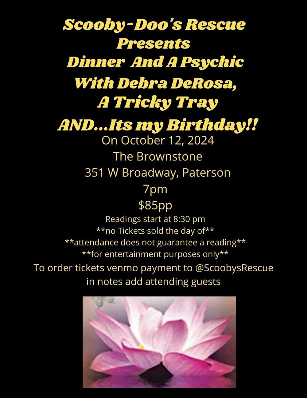 Dinner with a psychic & a tricky tray