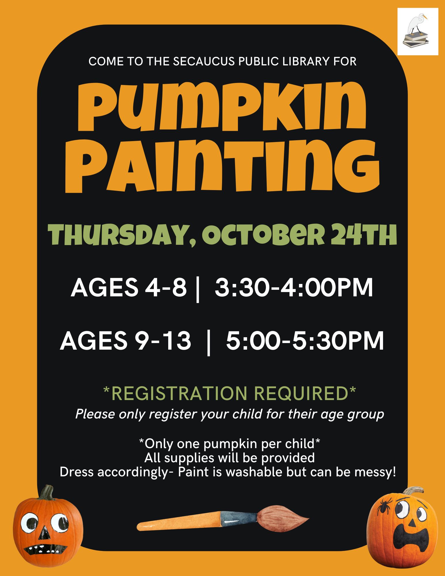 Pumpkin Painting AGES 4-8