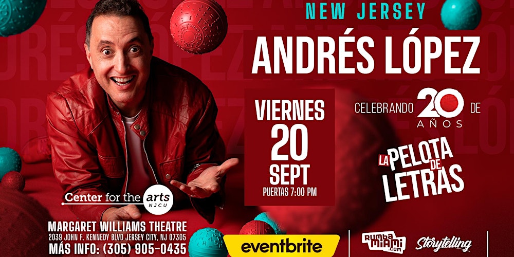 Andres Lopez, 20 Aniversario de La Pelota de Letras, en New Jersey