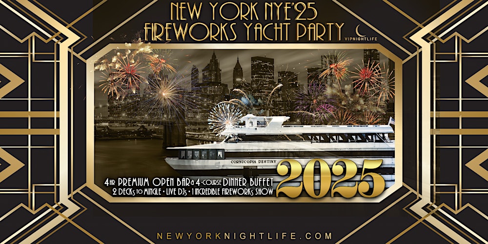 New York New Year's Eve 2025 Fireworks Yacht Party