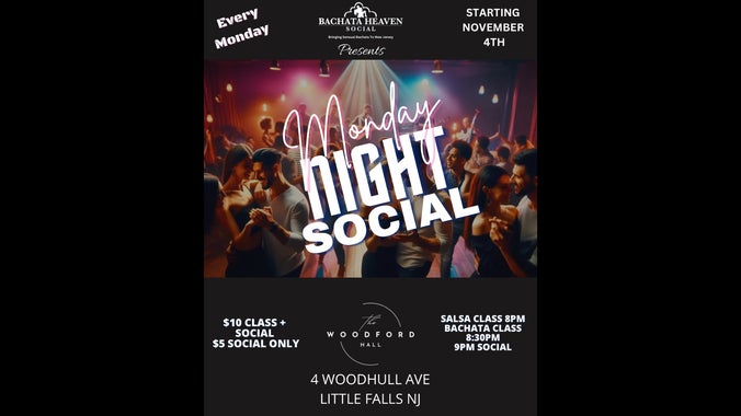 Monday Night Social ($10 CLASS + SOCIAL, $5 SOCIAL ONLY )