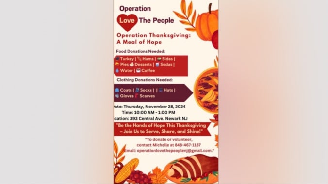 'Operation: Love the People'   Come Serve the Homeless on Thanksgiving! (NEWARK)