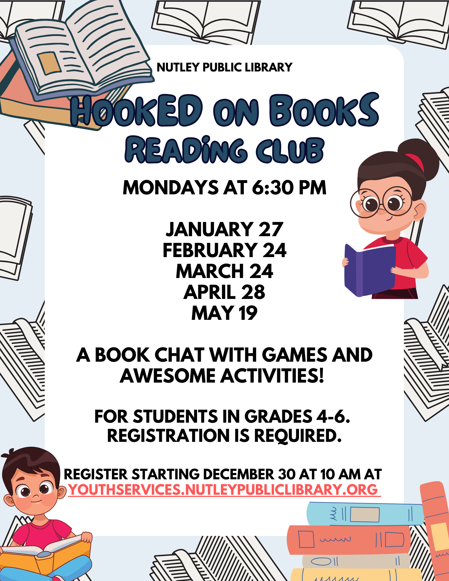 Hooked on Books Reading Club (Grades 4-6)