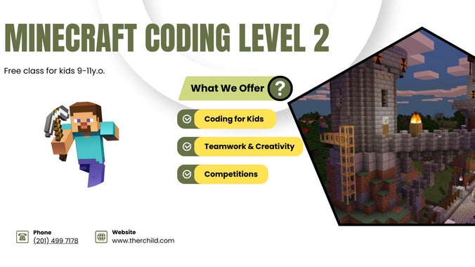 Free Class for Kids 9-11 yrs-Minecraft Coding Level 2 (Text based)