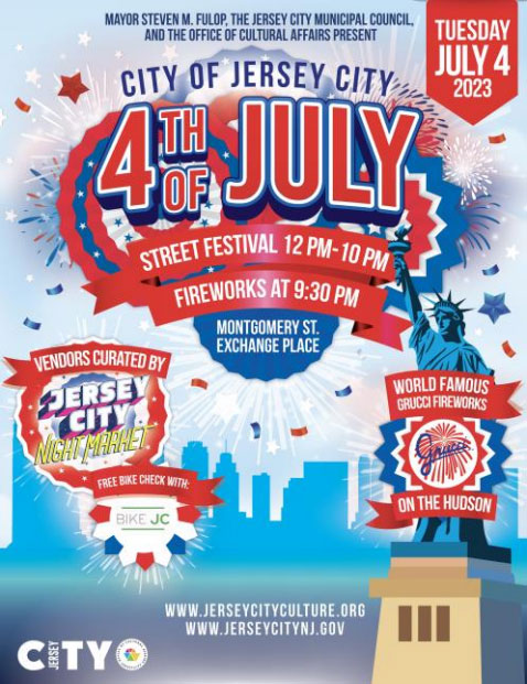 Mayor Fulop Announces Jersey City’s Annual July 4th Street Fair & Fireworks Returns with Food, Fun & Fireworks, Plus Music Curated by Local DJs from Multiple Stages