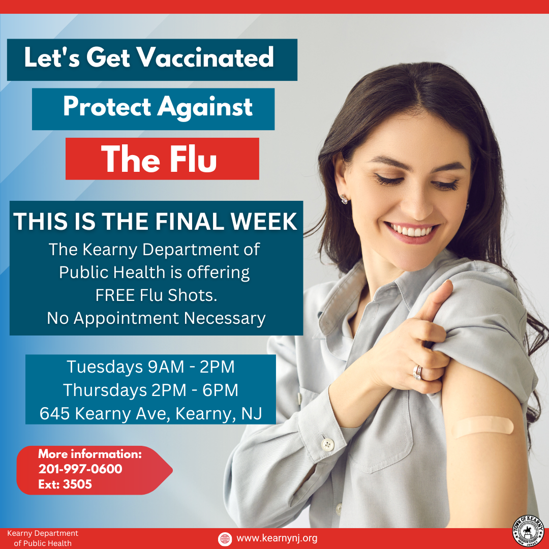 Final Week of free flu shots at the Department of Health