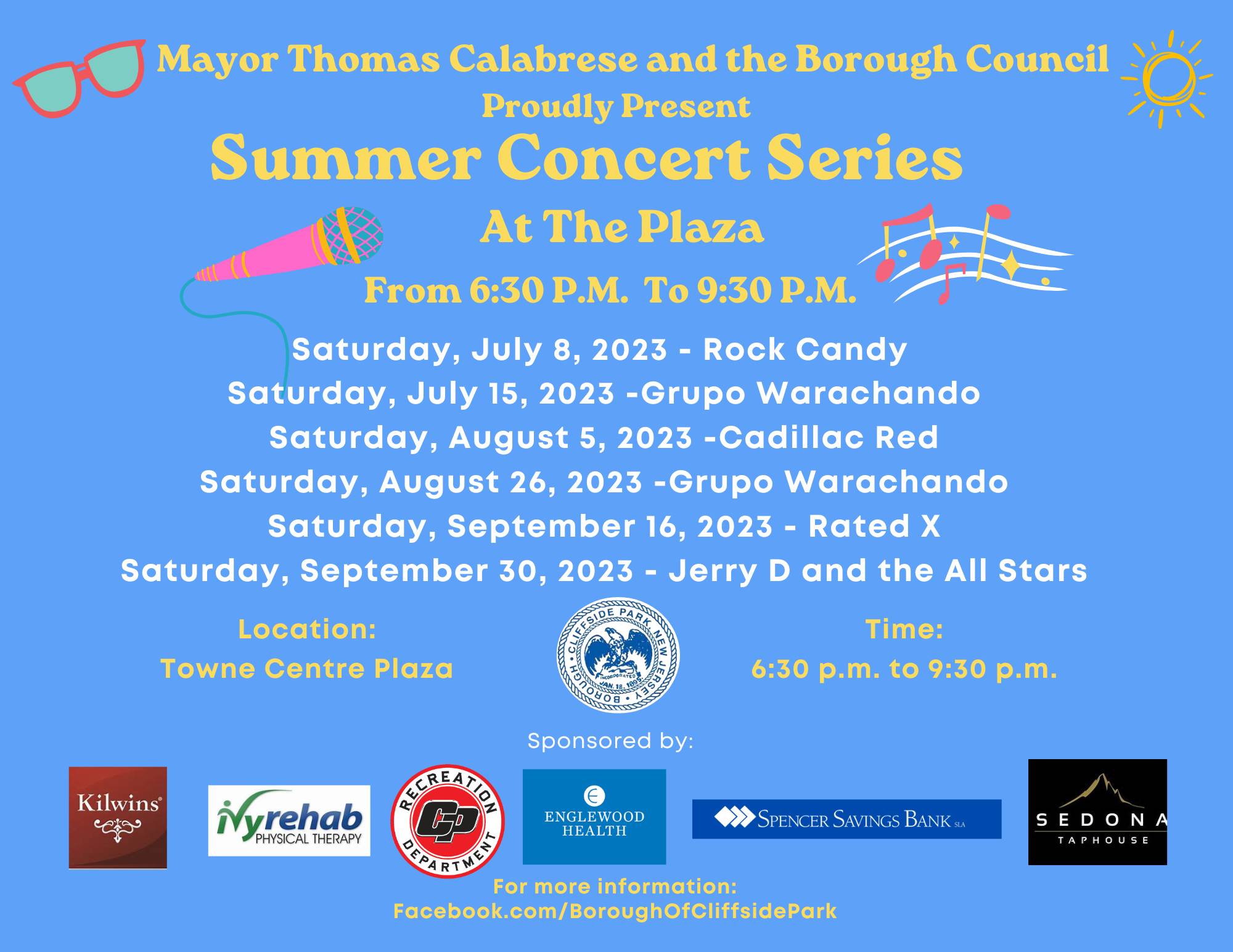 Mayor Thomas Calabrese and the Borough Council Proudly Present Summer Concert Series At The Plaza