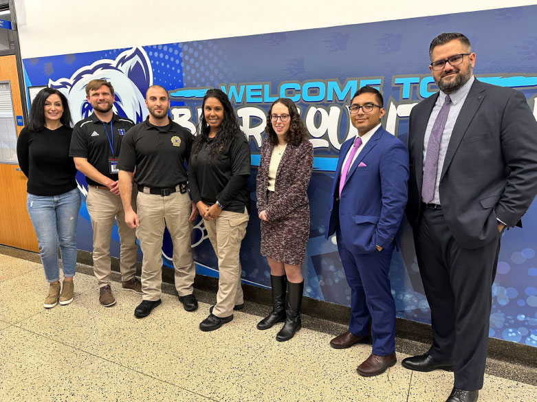 Assistant Principal Cheryl Pasquale, Principal Kevin Pfister, Detective John Saleh, Detective Lieutenant Maria Tejada, Assistant Prosecutor Haley Leibowitz, Assistant Prosecutor Robert Serrano, and Senior Assistant Prosecutor Billy Can