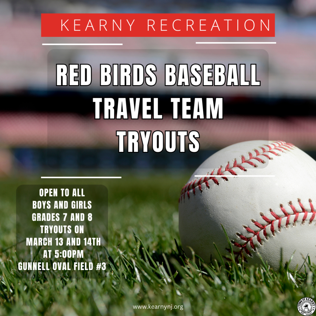 Kearny Recreation Red Bird Travel Baseball Team Tryouts