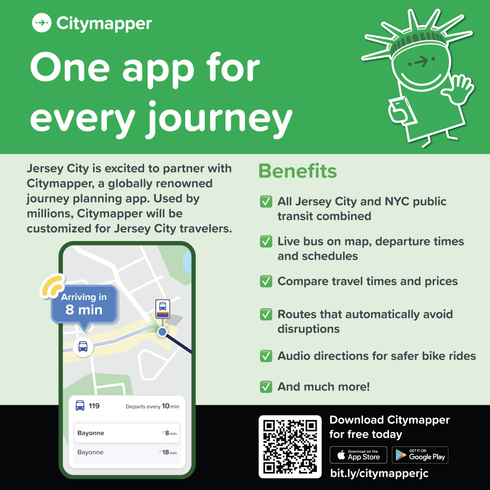 Jersey City Launches Free Citymapper JC App