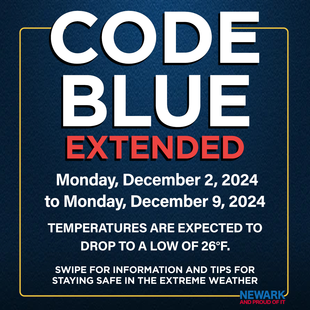 Newark Extending “Code Blue” Until Monday, December 9