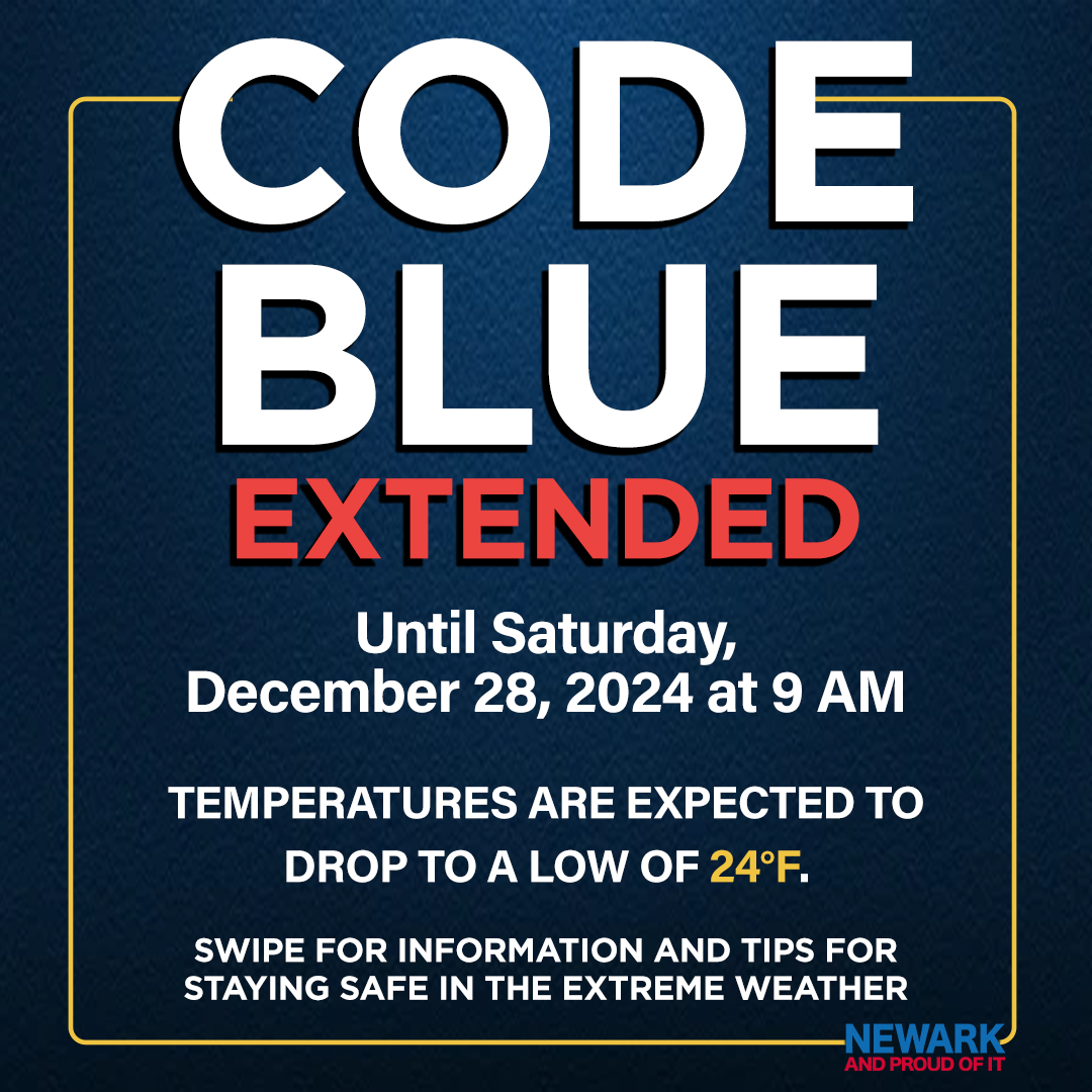 Newark Extending “Code Blue” Until Saturday, December 28