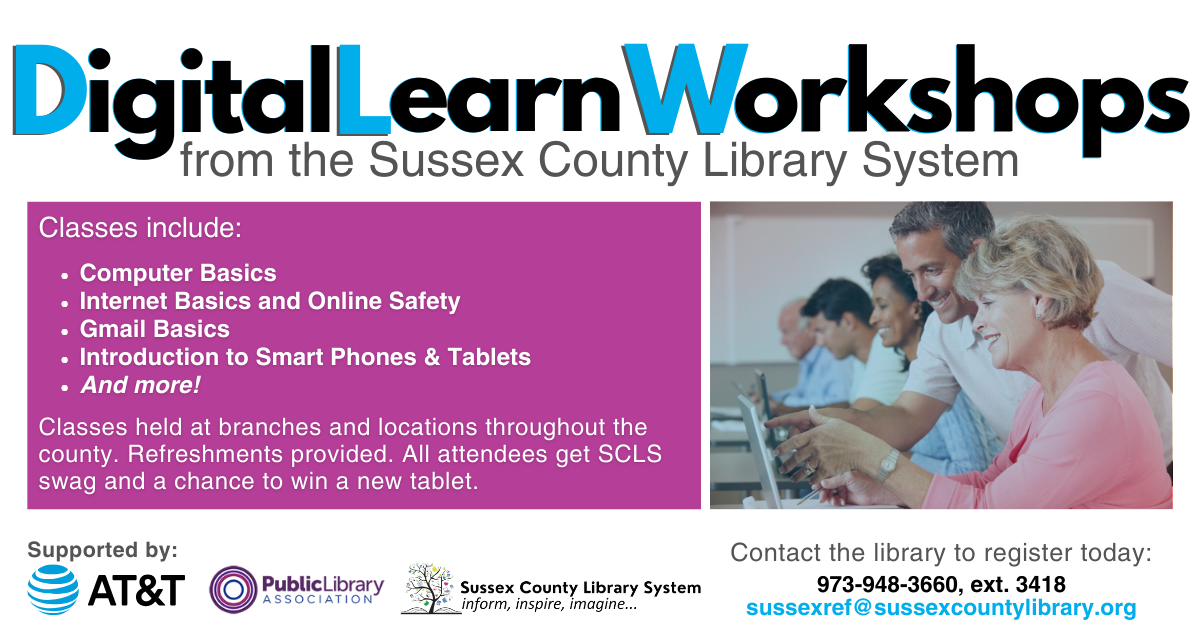 Sussex County Libraries Offer Free DigitalLearn Workshops